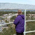 Judy takes in the view from the top of the observation tower